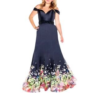 Mac Duggal | Dresses | Mac Duggal Charmeuse Rufflestrap Maxi Dress In Pink  Green Size 2 New With Tags | Poshmark